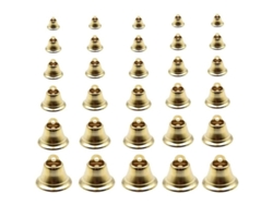 2026-100 Campanas Mini Doradas De Hierro Para Decoración Navideña Halloween Pascua Fiesta 1,4 Cm X 100