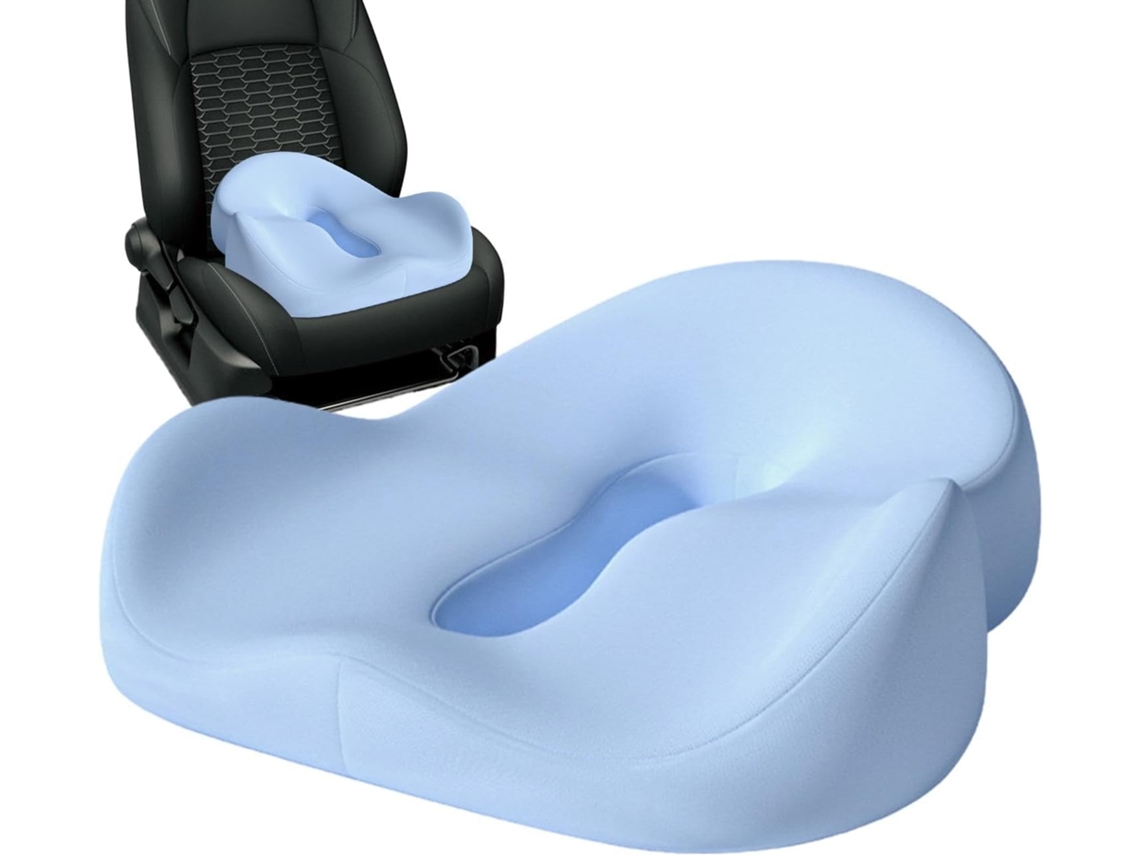 Cojín De Asiento De Espuma Viscoelástica Transpirable Para Silla De Oficina Para Aliviar El Dolor De Cadera Azul Digitallab