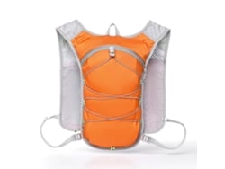 Mochila de gran capacidad (naranja), ideal para ciclismo, montañismo, maratones y senderismo.