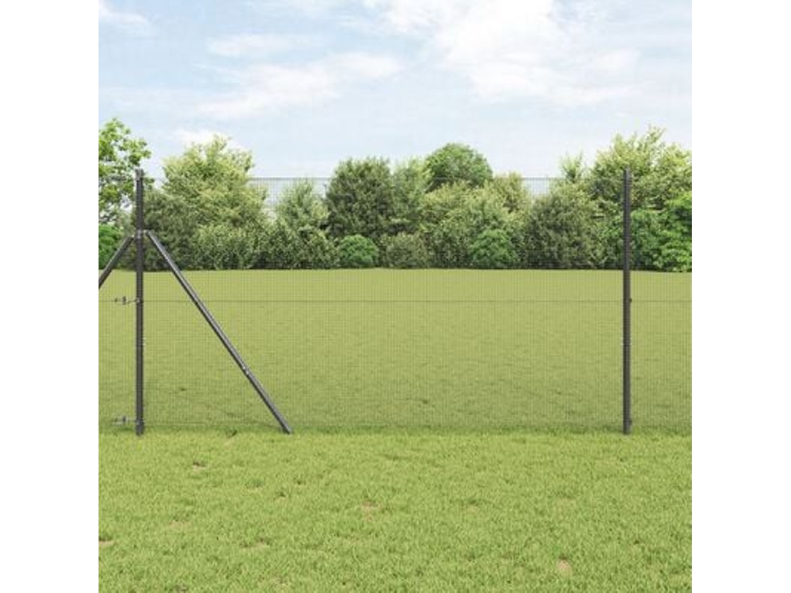 Cerca de alambre soldado gris de 14 x 10 m, acero Wsd264157, Lovely Home