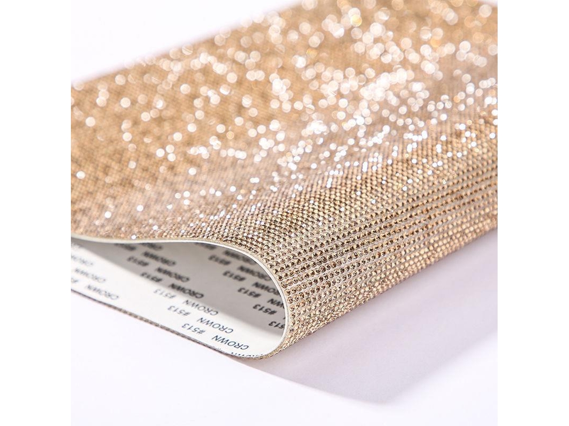 (oro Champán)diy Arte Strass Papel Autoadhesivo Cristal Strass Pegatina Hecho A Mano Shiny Strass Coche Teléfono Bolsa