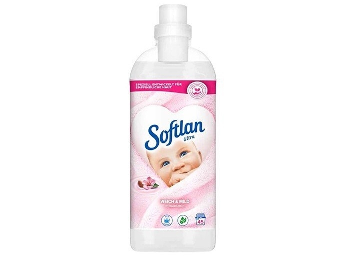 Softlan Weichmild Suavizante para tejidos sensibles, delicados y suaves, 1 l