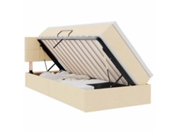 Syfax™ Cama Con Almacenamiento Y Colchón Crema 100 X 200 Cm