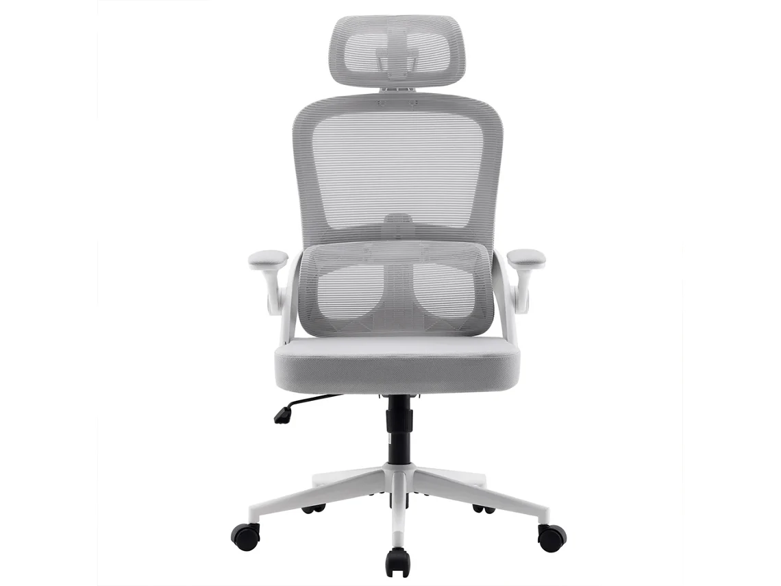 SIHOO M102C: Silla de oficina ergonómica con altura y soporte lumbar regulables, reposabrazos y asiento ancho. Cert. TÜV. Blanco.