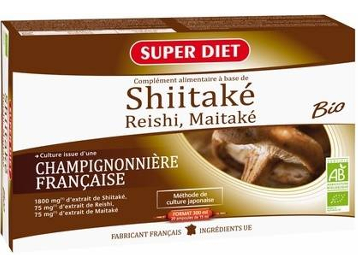 Complemento Alimentar SUPERDIET Shitake Reishi Maitake (20 ampolas de 15ml)