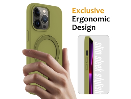 Funda Mobile Phone Cases Magsafe Liquid With Ring para iPhone 13 Pro Max Silicona Verde