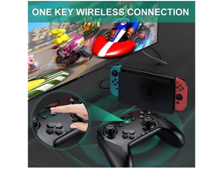 Controlador inalámbrico Pro para Switch/Switch Lite Gamepad Joypad interruptor de palanca de mando remoto negro con función Turbo de captura de pan...