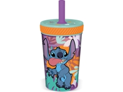 Vaso Antivuelco Con Pajita Aloha Stitch 370 Ml B.active