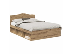 Maison Exclusive - Estructura De Cama Con Cabecera Roble Artesanal 150 X 200 Cm