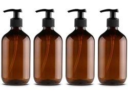 Es Un Juego De Cuatro Recipientes De Plástico Pet De 500 Ml, Ideales Para Jabón Líquido O Loción. Aptos Para La Cocina Y El Baño, Ofrecen Un