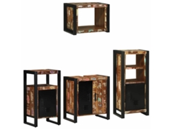 Maison Exclusive - Juego De Muebles De Baño 4 Pcs Madera Sólida Recuperada