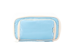 Estuche Para Lápices De Lona De Gran Capacidad Con Múltiples Compartimentos, Ligero, Azul, Portátil.