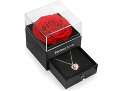 2026-regalo De Rosa Preservada Para Mamá Día De La Madre Con Collar I Love You En 100 Idiomas