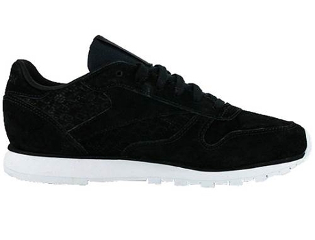 Zapatillas Deportivas REEBOK Classic Leather Woven Emb Mujer (Negro, Blanco - Material Sintético - 37,5)