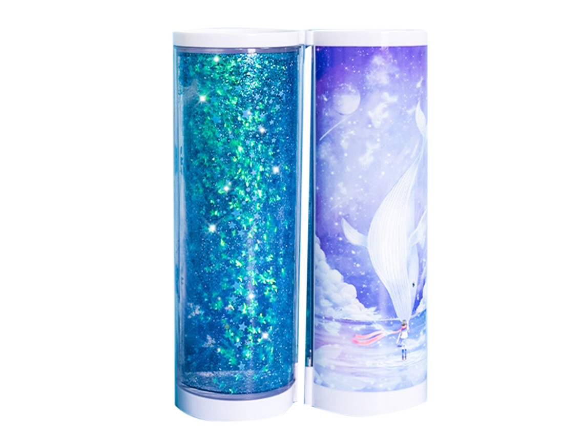 Estuche Vertical De Lápices Estilo Cómico Con Diseño De Arena Movediza Ballena Azul