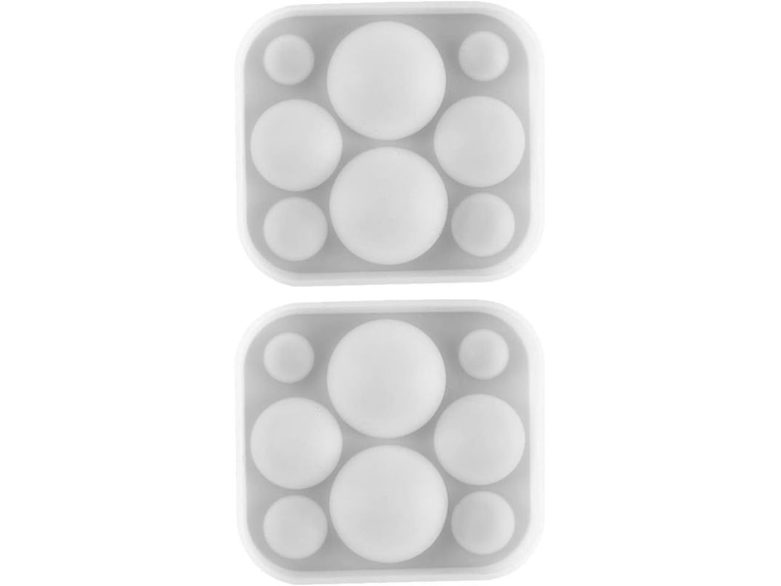 2026da-molde De Silicona Para Joyería Mini Domo Diamante Para Resina Polvo Arcilla Diy Artículos Creativos Blanco 2 Piezas