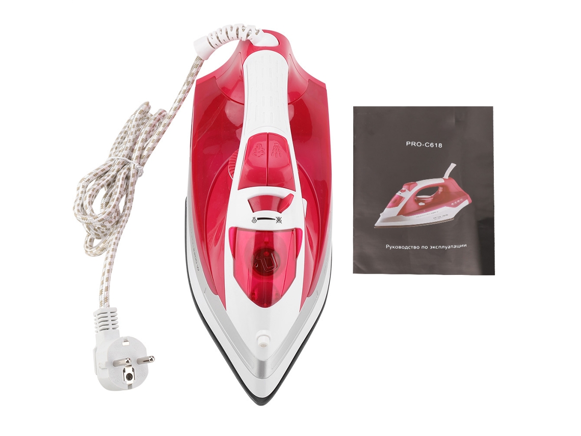 Plancha de vapor 220V con enchufe europeo y control de vapor autolimpiable para la ropa.