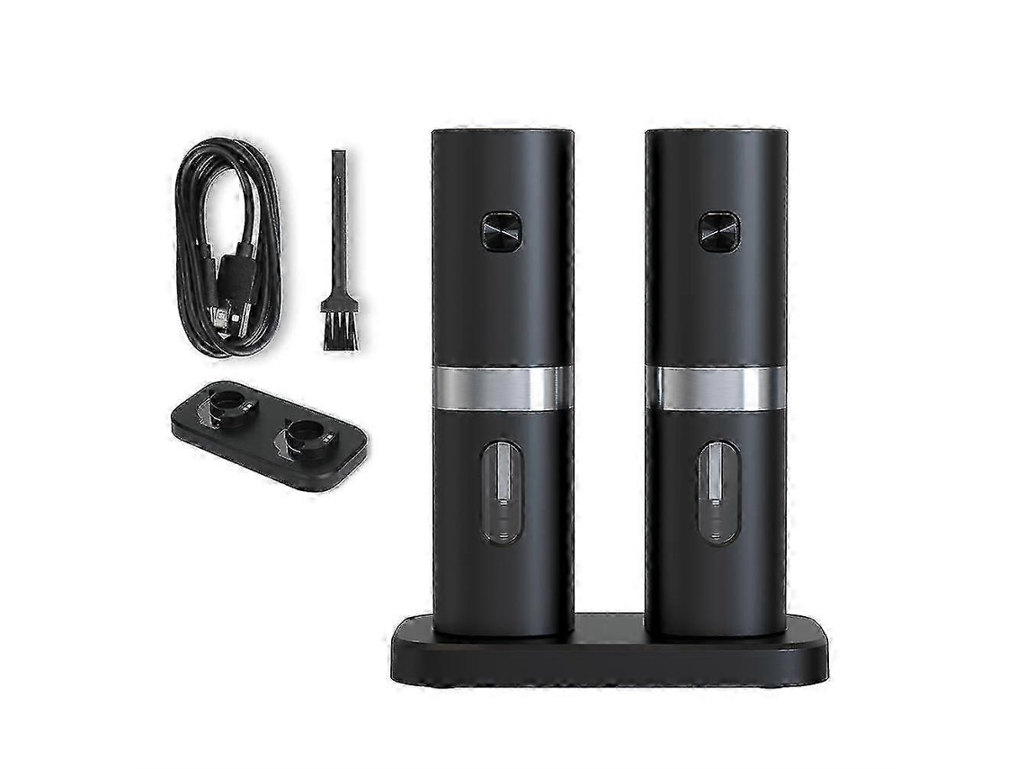 Molinillo eléctrico recargable de sal y pimienta con 2 niveles de molienda y base portátil. Rosewell