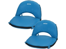 Pack de 2 Asientos Plegables 64x24x5,5 Cm Azul con Respaldo Ajustable Activo