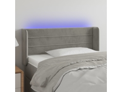 Cabecero Con Led De Terciopelo Gris Claro 83x16x78/88 Cm