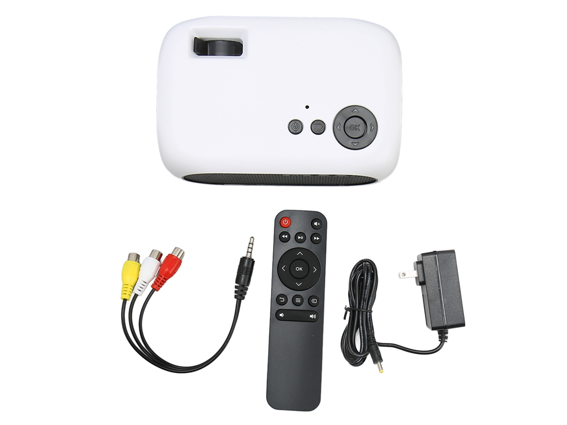 Miniproyector Portátil M24 Con Sonido Envolvente De 360 Grados, Vídeo Para Cine En Casa, 3000 Lúmenes, Blanco, Enchufe Estadounidense.