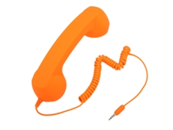 Auriculares Retro Con Conector Antirradiación De 3,5 Mm Para Teléfonos Móviles Y Ordenadores - Naranja