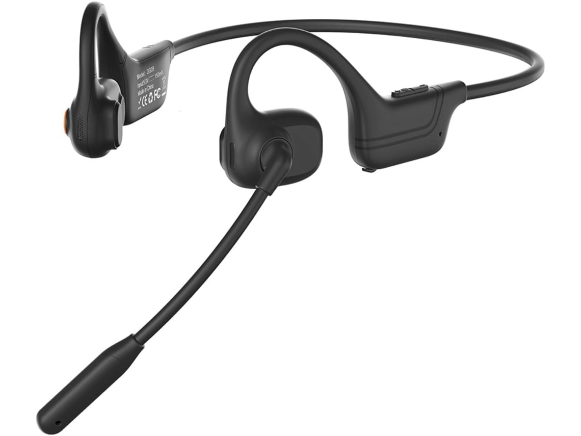 Auriculares Deportivos De Conducción Ósea Con Micrófono Con Cable Bluetooth 5.3 Y Cancelación De Ruido.