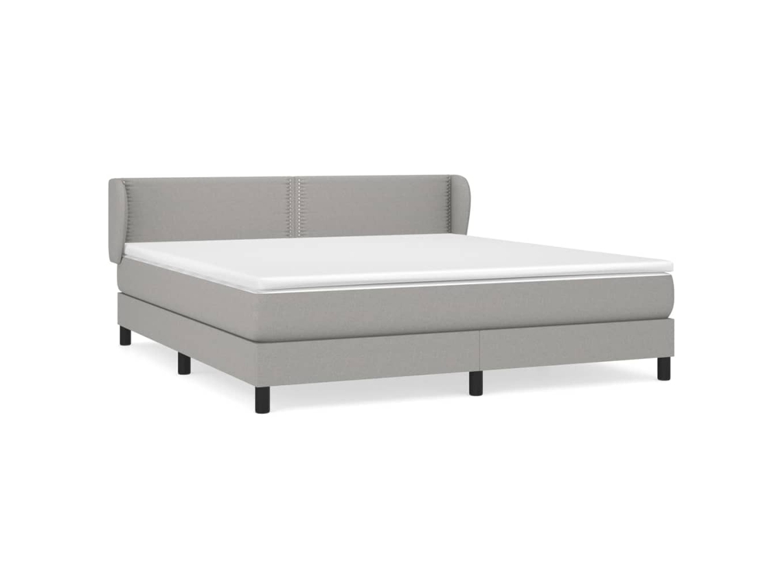 Maison Exclusive - Cama Box Spring Con Colchón Tela Gris Claro 180x200 Cm