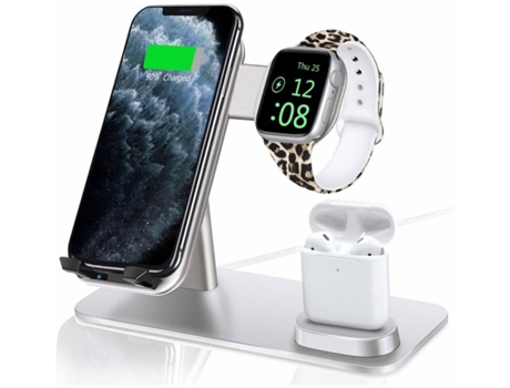 Cargador Sem Estação Acoplamento Carregamento Rápido Certificação para iPhone XR/XS/11 Pro Max/11 YIZHOOD Plateado