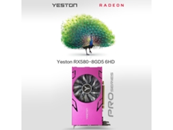 Placa De Vídeo Yeston Rx580 8g Con 8g/256bit/gddr5, 6 Puertos Hd Y Resoluciones 4k/2k/1080p Luz Dourada
