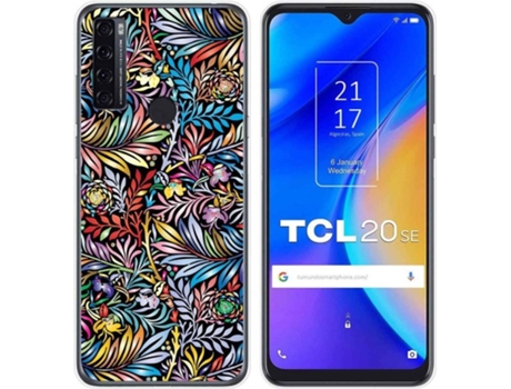 Carcasa TCL 20 SE TUMUNDOSMARTPHONE Dibujos Transparente Flores 04 Multicolor