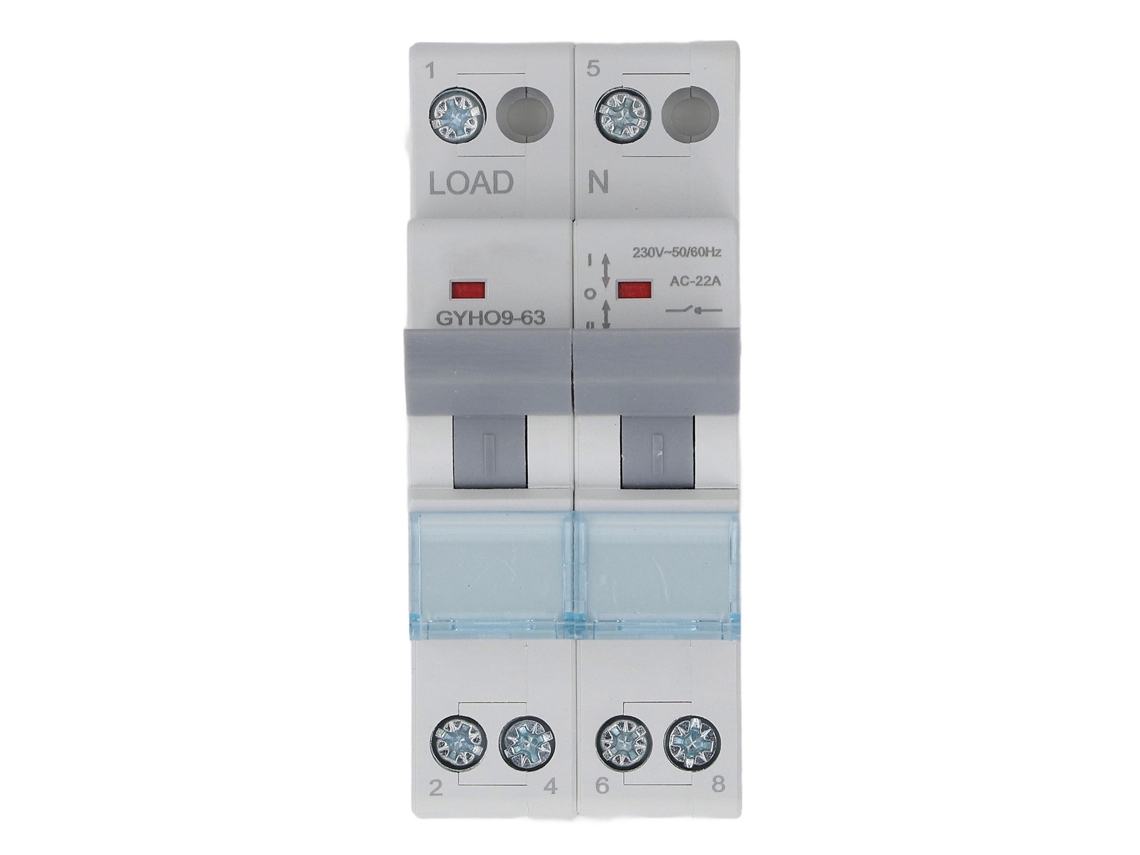 Generador De Doble Alimentación Con Interruptor De Transferencia Manual Riel 2p 63a Din35mm