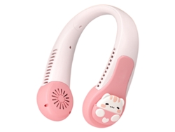 Ventilador portátil, 3 velocidades para ajustar la potencia del viento, batería de larga duración, energía eólica superpotente, rosa Yizhood