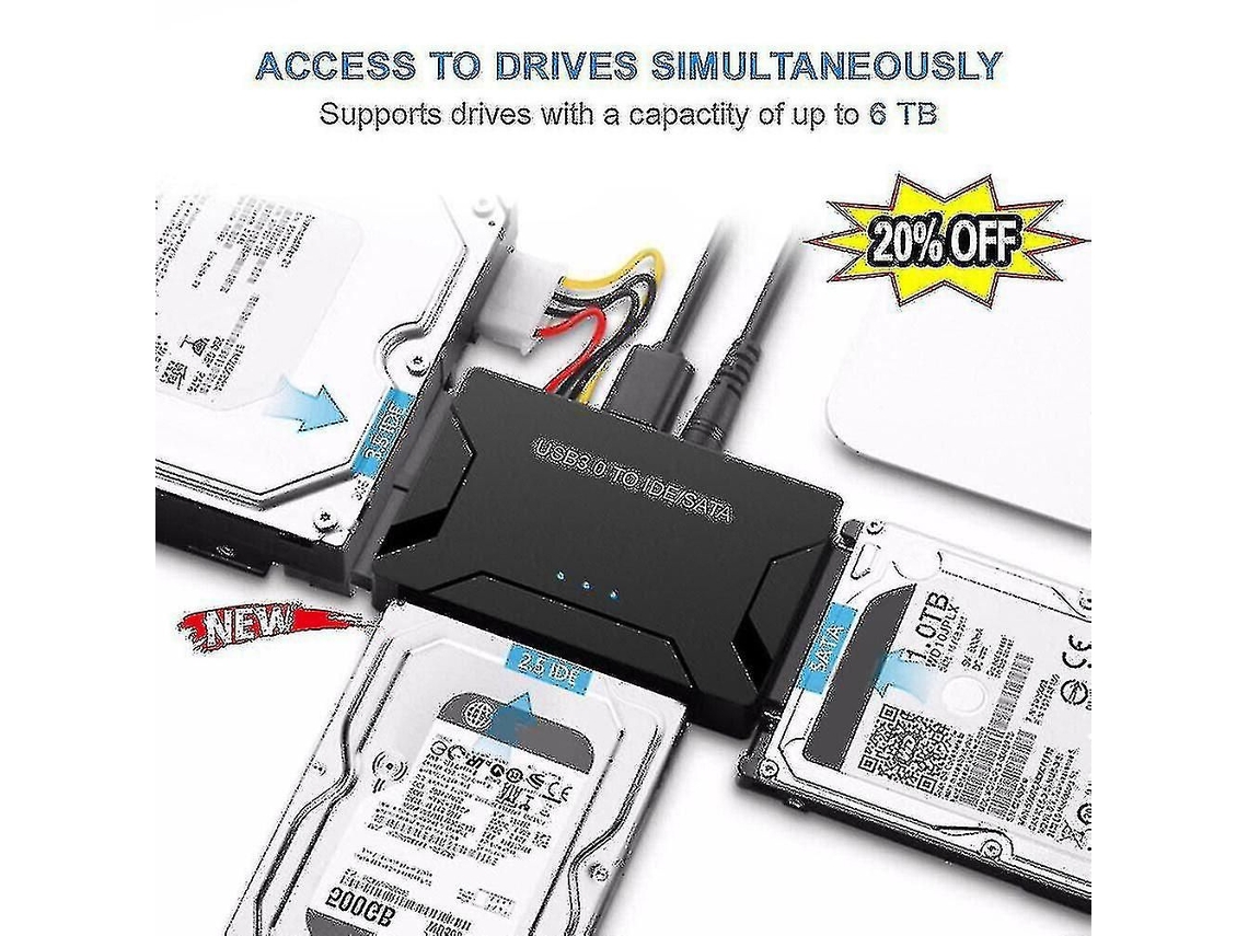 2024, Zilkee Ultra Recovery Converter Usb 3.0 A Sata/ide, Cable Adaptador De Disco Duro, Enchufe Europeo