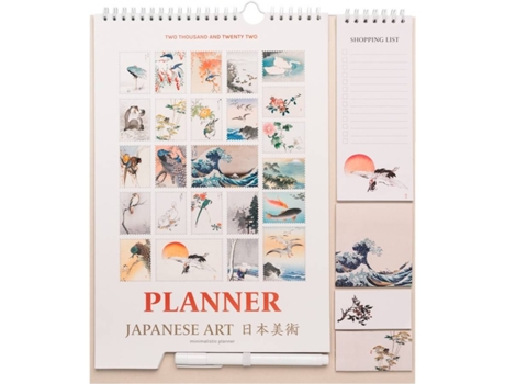 Calendario Erik Editores 20212022 japanese art 2022 pared planificador mensual mesual │calendario familiar producto con