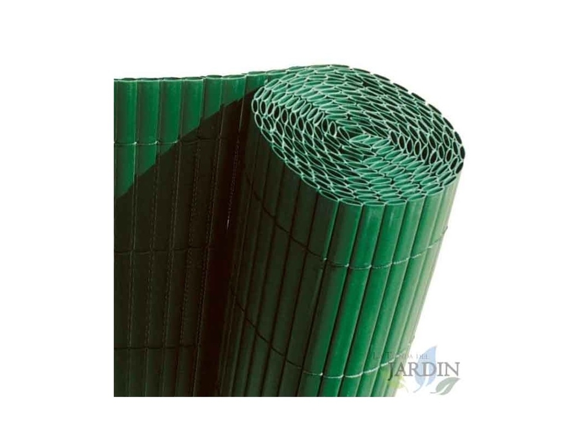 Cañizo ocultación PVC verde oscuro 1 x 3 metros, doble cara 1,5 x 5 m