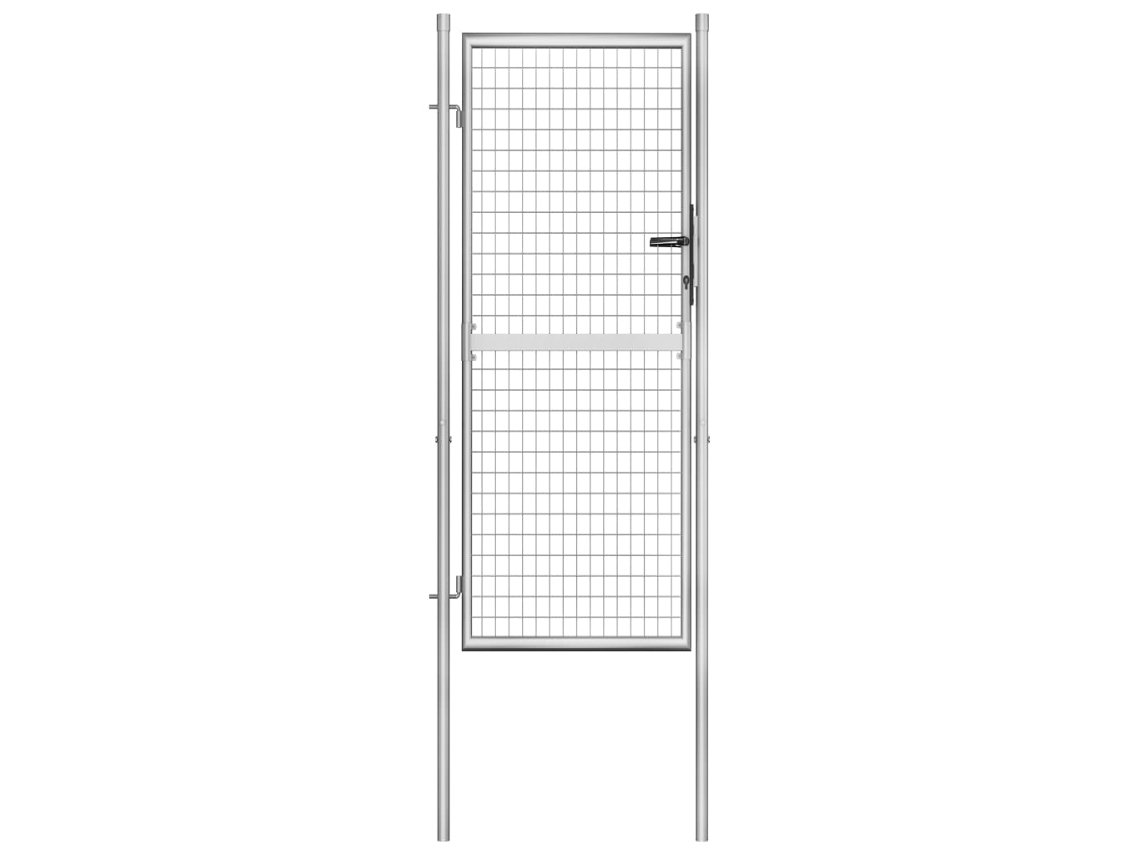 Puerta De Jardín Acero Galvanizado Plateado 105x250 Cm