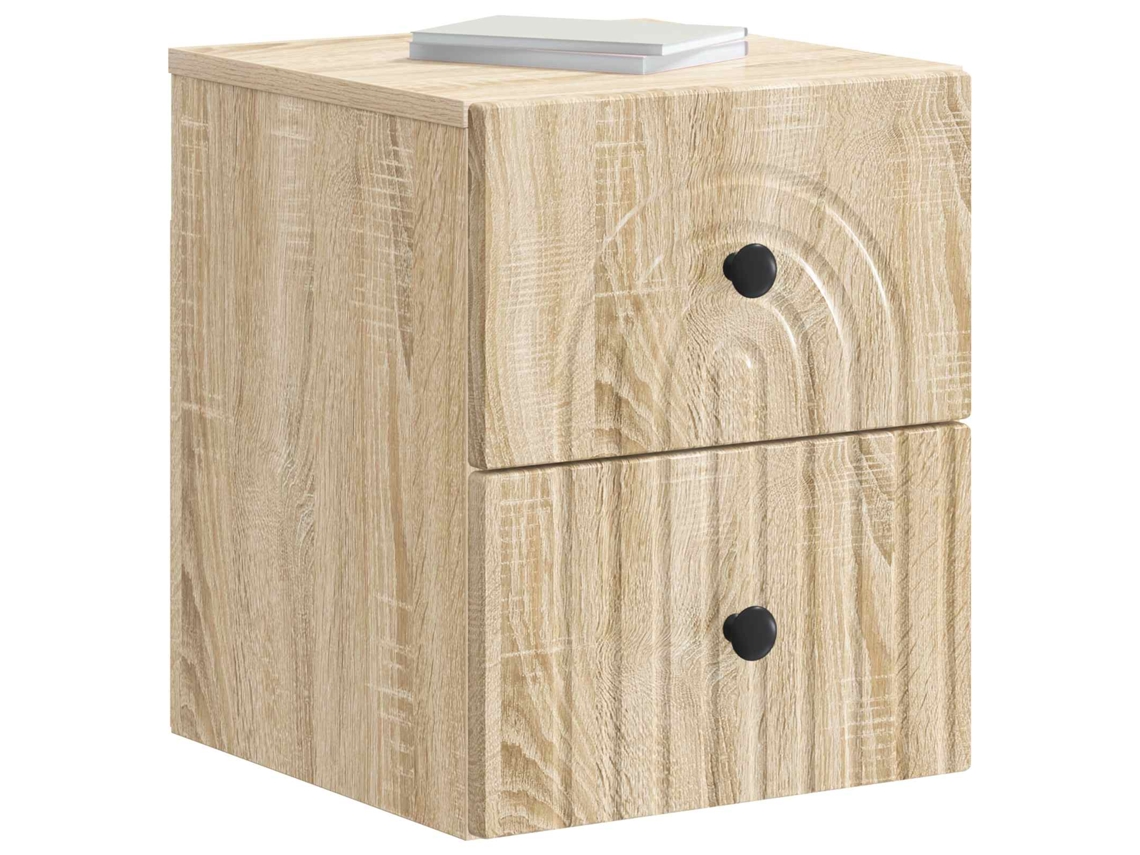 Maison Exclusive - Mesita De Noche De Pared 2 Pcs Roble Sonoma 33 X 34,5 X 40 Cm