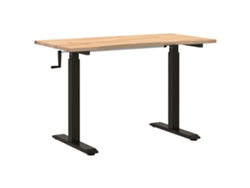 Escritorio | Escritorio secreter negro y natural 120 x 60 cm Madera maciza de roble
