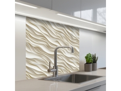 Paneles para salpicadero de cocina con diseño ondulado - Blanco - Minimalista 80x80 cm