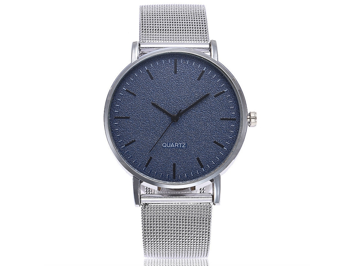 Reloj De Cuarzo Unisex Para Parejas Con Correa De Malla Ultra Delgado Vansvar Azul