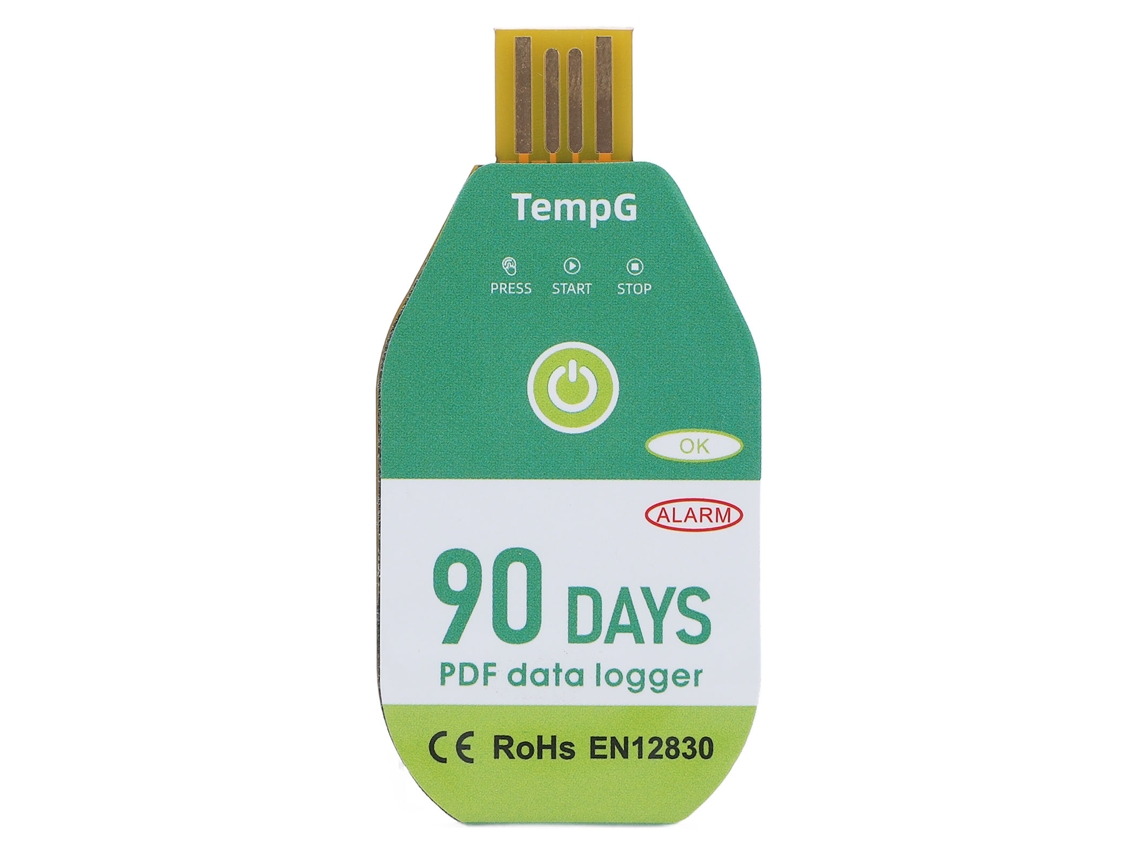 Registrador De Datos De Temperatura Usb Con Clasificación Ip67 A Prueba De Agua Para Almacenamiento En Cadena De Frío De 90 Días.