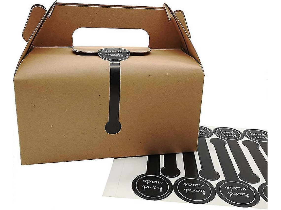 Cajas de regalo Acsergery, papel kraft marrón rústico, para comida y regalos, Hengjian (20 unidades)