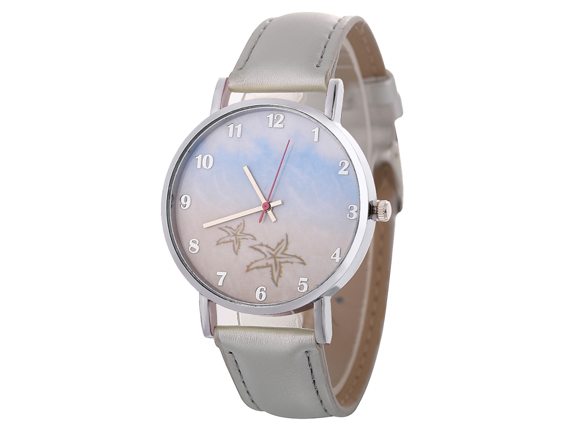 Elegante y casual reloj de cuarzo unisex para parejas (gris)