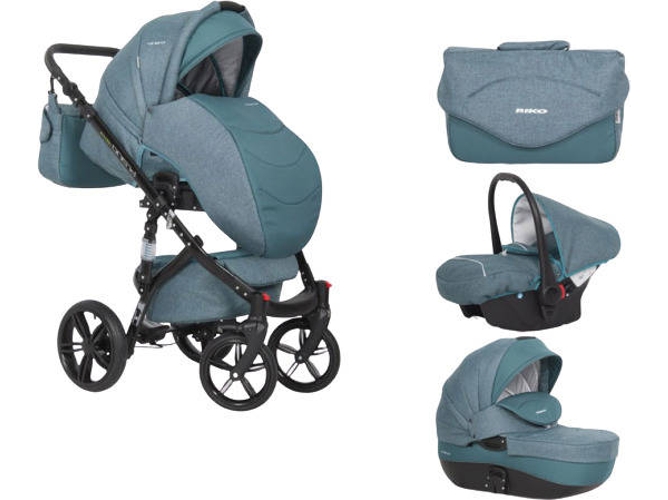 Carrito de Bebé Individual RIKO Brano Natural + Carlo Isofix Ready Adriatic