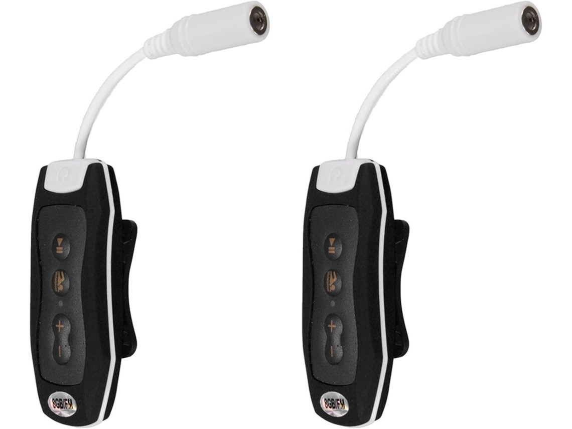 Reproductor Mp3 De 2 X 8 Gb Para Natación, Buceo, Spa, Radio + Fm, Auriculares Impermeables, Negro