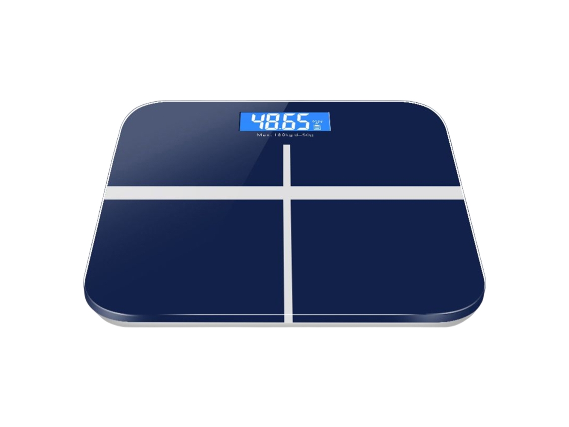 (modelo Azul Recargable) Báscula Corporal Inteligente Led, Recargable Por Usb, Indicador De Temperatura