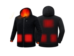 Sudadera Con Capucha Calefactable Con 3 Controles De Temperatura, Puertos Usb Y 5 Placas Calefactoras - Ligera Para Hombres Y Mujeres