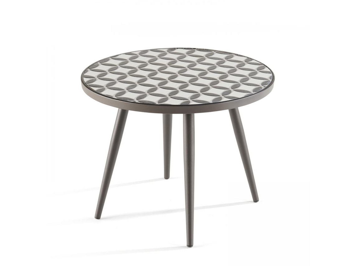 Mesa de centro redonda con motivo de mosaico Ø 45 cm