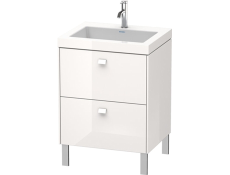 Lavabo para muebles DURAVIT Brioso c-bonded con base de 60,0x48,0 cm 2 extraíbles sin rebosadero con banco para grifos 1 agujero para grifos